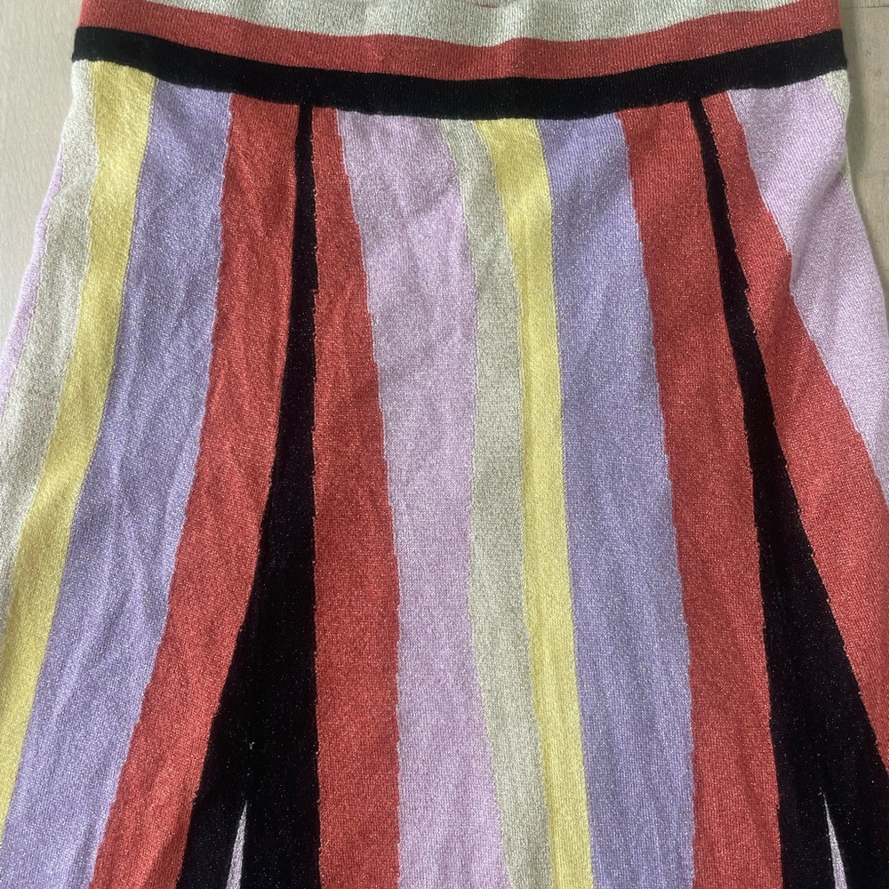 Anthropologie LAIA Shimmer Knit Midi Striped Skirt - Picture 5 of 7